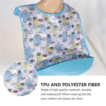 

Washable Bib Adult Reusable Elders Bib For Eating Clothes Protector Reusable Waterproof Clothing Protector Adult Bib For Eating