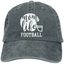 Мама Жизнь Футбол Унисекс джинсовая ткань шляпа от солнца регулируемая бейсболка
