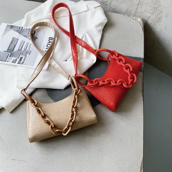 

New Japan and South Korea wild armpit female bag shoulder bag crocodile pattern PU crossbody portable chain