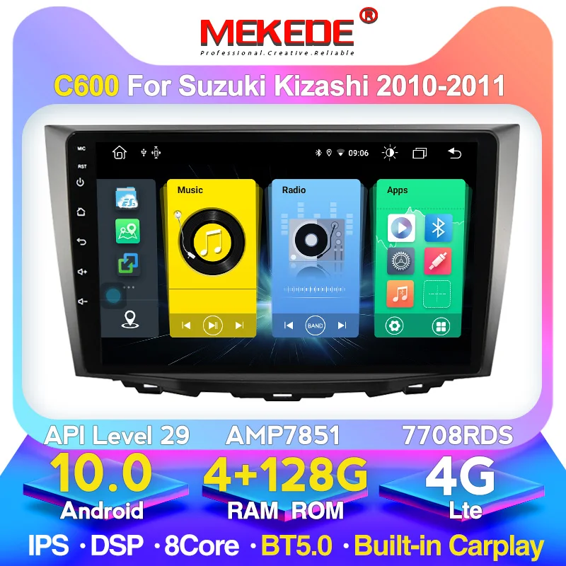 API29 Android 10.0 For Suzuki Kizashi 2010-2011 GPS Stereo Car Multimedia Player Radio Built in Carplay DSP IPS 4 + 128G BT5.0 | Автомобили