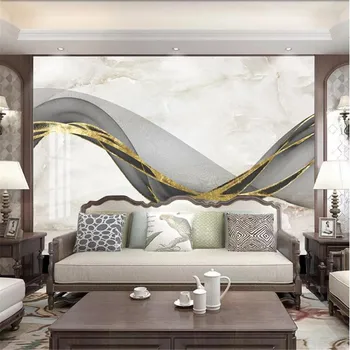 

Milofi professional custom wallpaper mural modern minimalist abstract ink landscape marble TV background wall