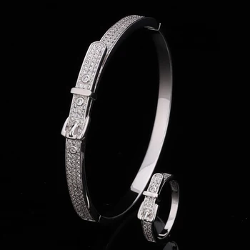 

Zlxgirl jewelry women size Blet Shape bracelet bangle and rings Jewelry Sets fashion women Wedding bangle sets