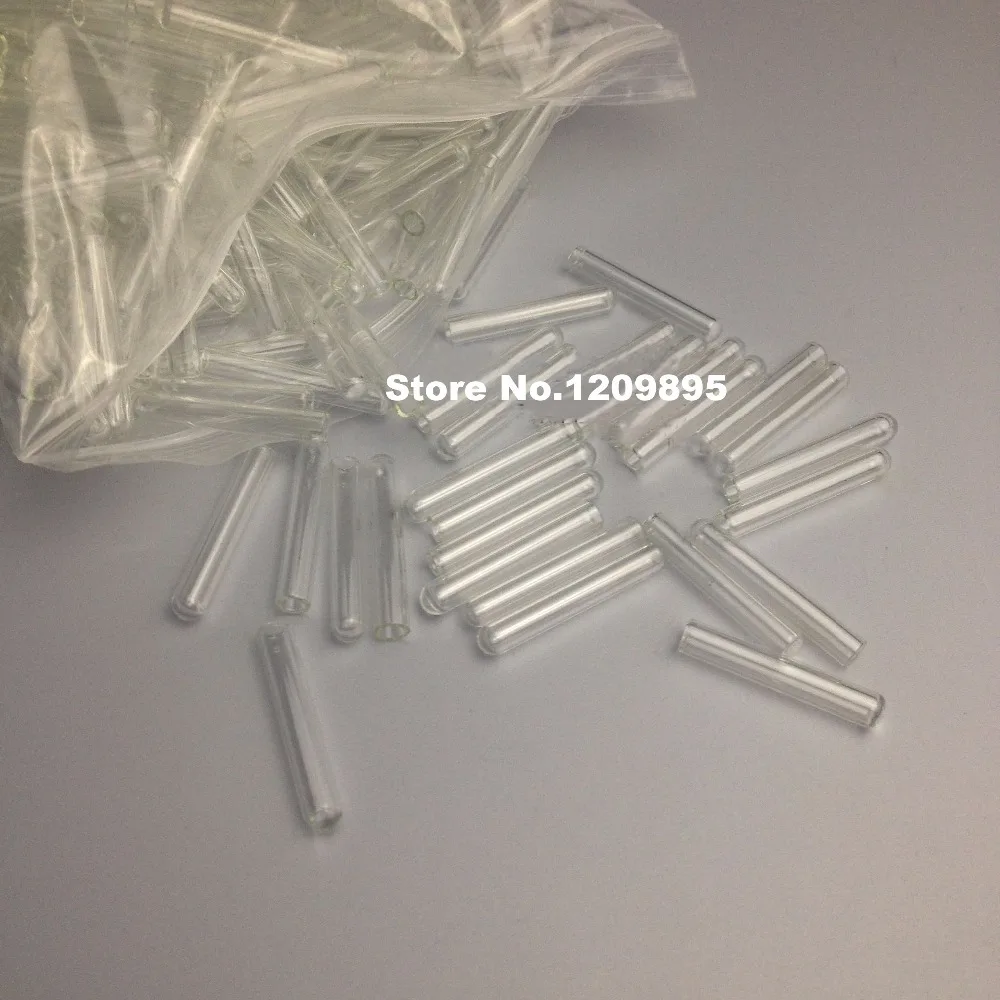 

200pcs/lot 7*50mm Mini glass test tube Small ductule Lab canaliculus Fermentation tube Lab Consumable Free Shipping