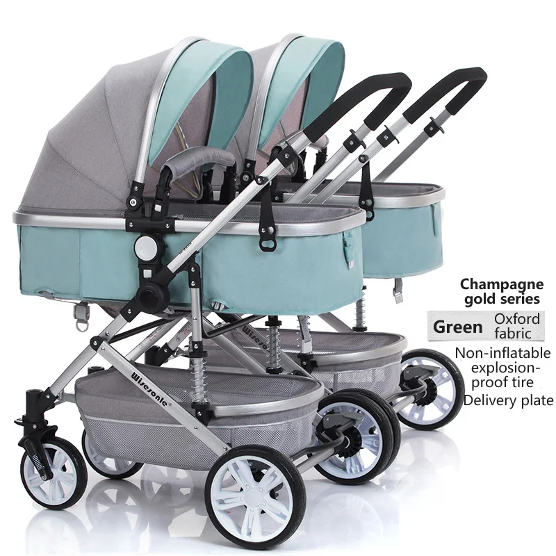 Легкая коляска babyfond для близнецов с высоким ландшафтом может сидеть