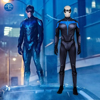 

2020 Titans Dick Grayson Nightwing Cosplay Costume Bodysuits Armor Suit Men Outfit for Halloween Carnival Party Costumes Adult