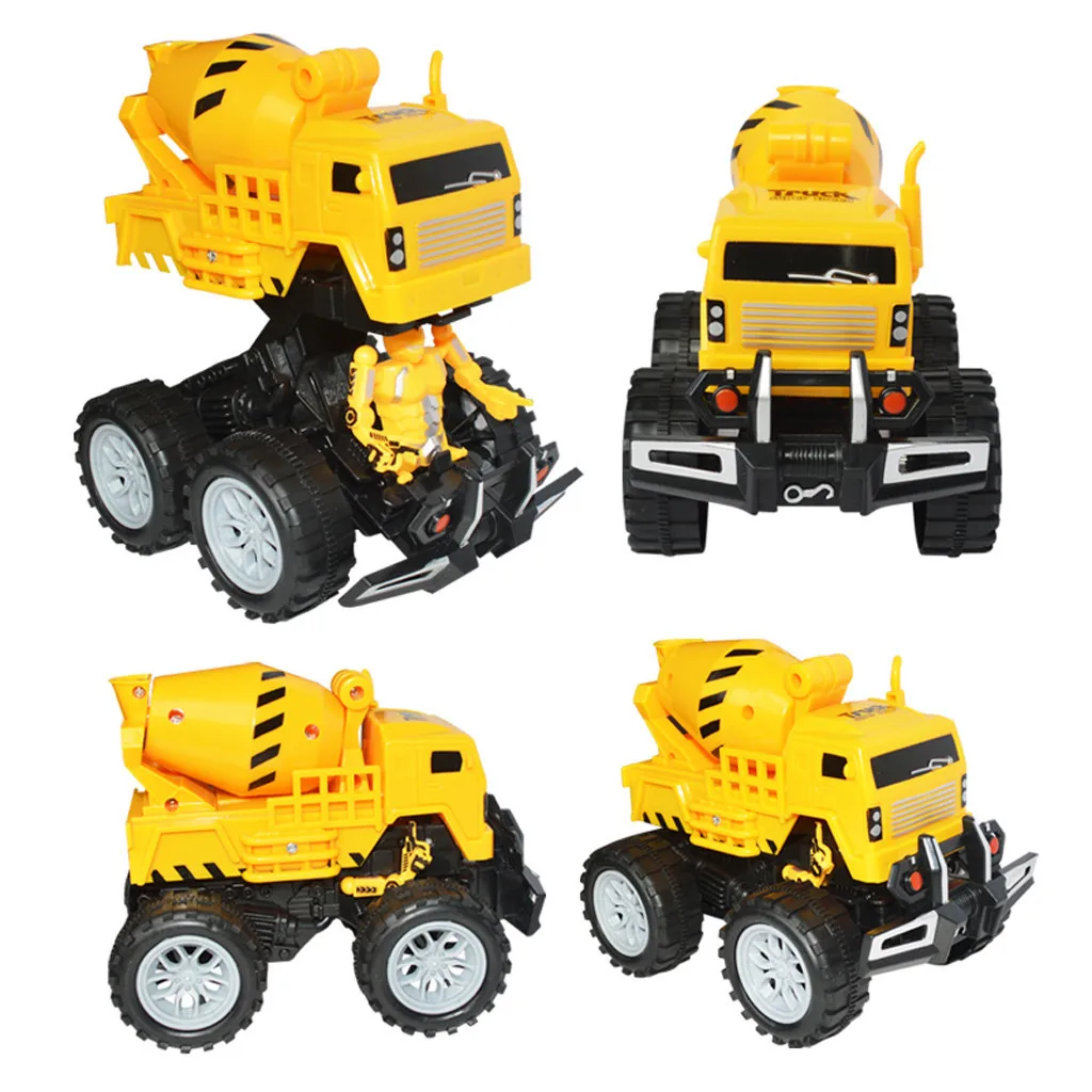Funny Engineering Vehicle Model Wheel Plastic Diecast Inertial Deformation Toys kids toys boys Holiday Gift #B