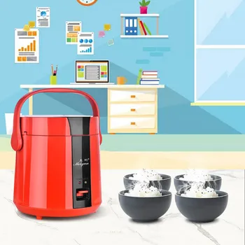 

Kbxstart Electric Rice Cooker Portable Lunch Box Cooking Pot Mini Portable Food Steamer Soup Porridge With Steamer 200W 1.2L