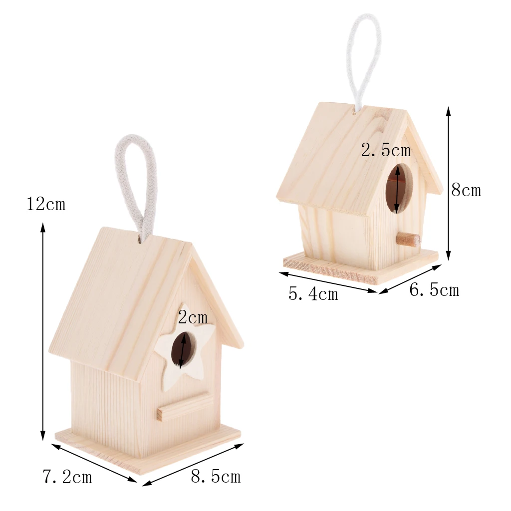 Blesiya Natural Wooden Bird Parakeet Budgie Cockatiel Nesting Box Parrot