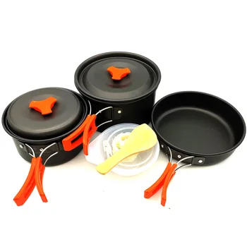 

Hot Selling Outdoor Camping Portable Pot Set Tableware Combination Picnic Picnic Barbecue Pot Set