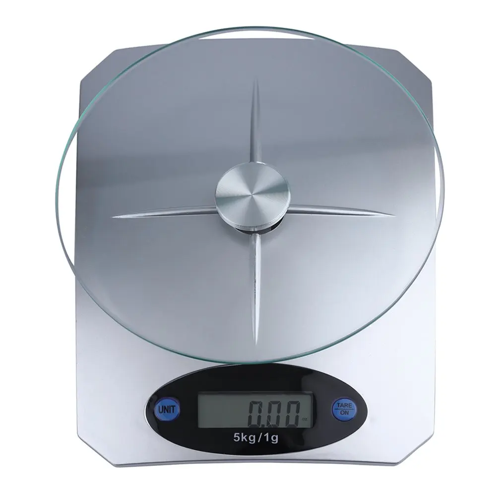 

5Kg/11lbs x 1g/0.1oz Digital Kitchen Scale Glass Top Food Diet Scale Home