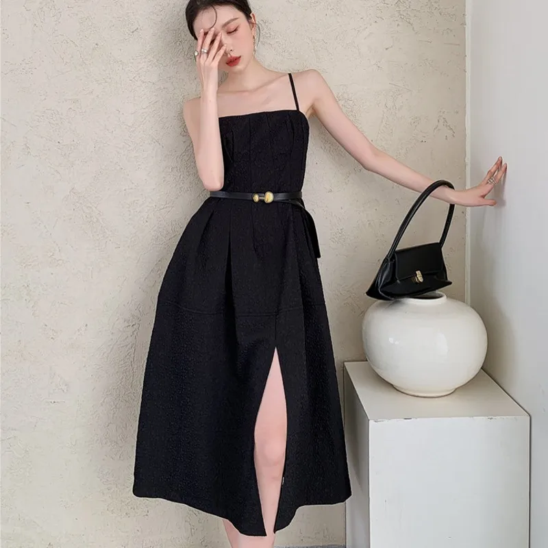 

2022 Fashion Designer Summer Women Dresses Black Long Elegant Slip Ladies Off Shoulder Vintag Clothes Vestido Bodyco
