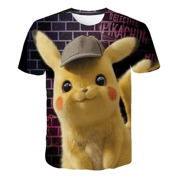 

2020New Detective Pikachu Pokemon Top 3d Print Tshirt Kids Summer Clothes Boys T Shirts Girls Hip Hop Streetwear