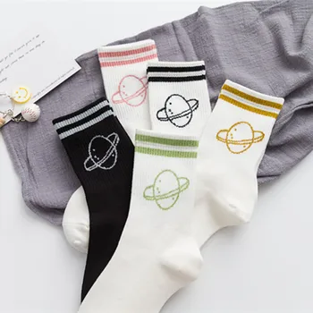 

New Cute Space Planet Starry sky Women Harajuku Novelty Soft Warm Tube Socks funny Jacquard Creative Cartoon Patterned Art Socks