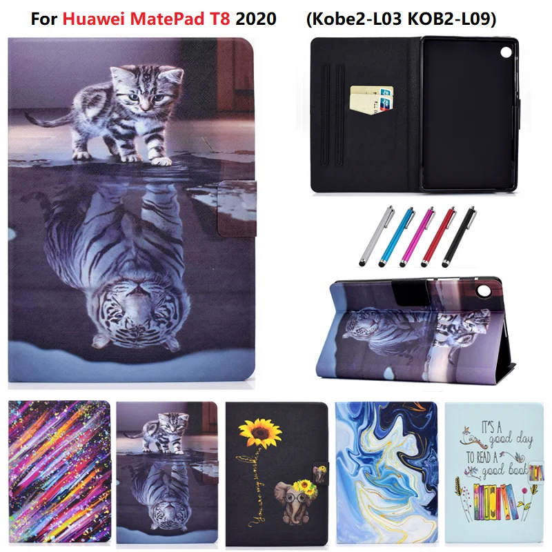 Для Huawei MatePad T8 чехол 2020 окрашенный складной умный для Mate Pad задняя оболочка 8