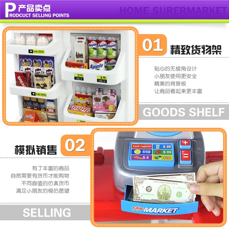 Кассовый аппарат Игрушка Модель Набор игровой дом POS машина супермаркет детская пластиковая девушка Касса стол