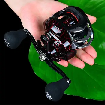 

Metal Baitcasting Fishing Reel 7.1:1 Gear Metal Ratio Brass Main Gear Shaft Graphite Frame Glass Fiber Body Fishing Coil