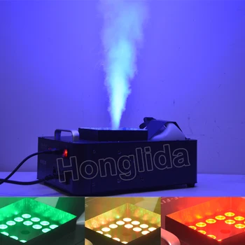 

1500w 24*3w disco colorful co2 jet smoke for machine mini LED remote fogger ejector dj Christmas party stage light fog machine