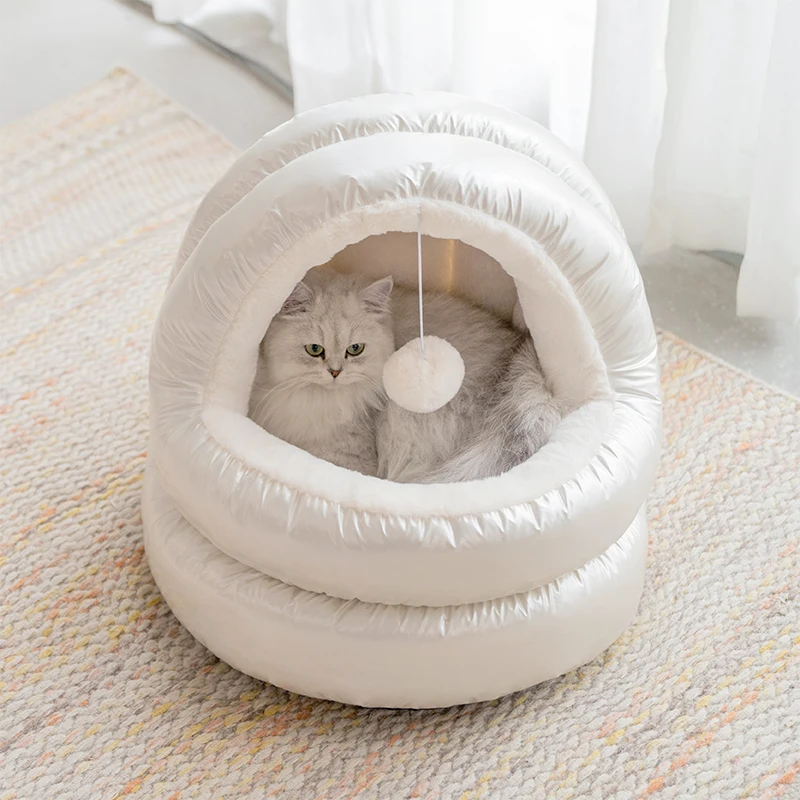 Кошачий наполнитель зимняя теплая кошка Закрытая кошачья кровать домик для кошки вилла щенок гнездо товары для кошек