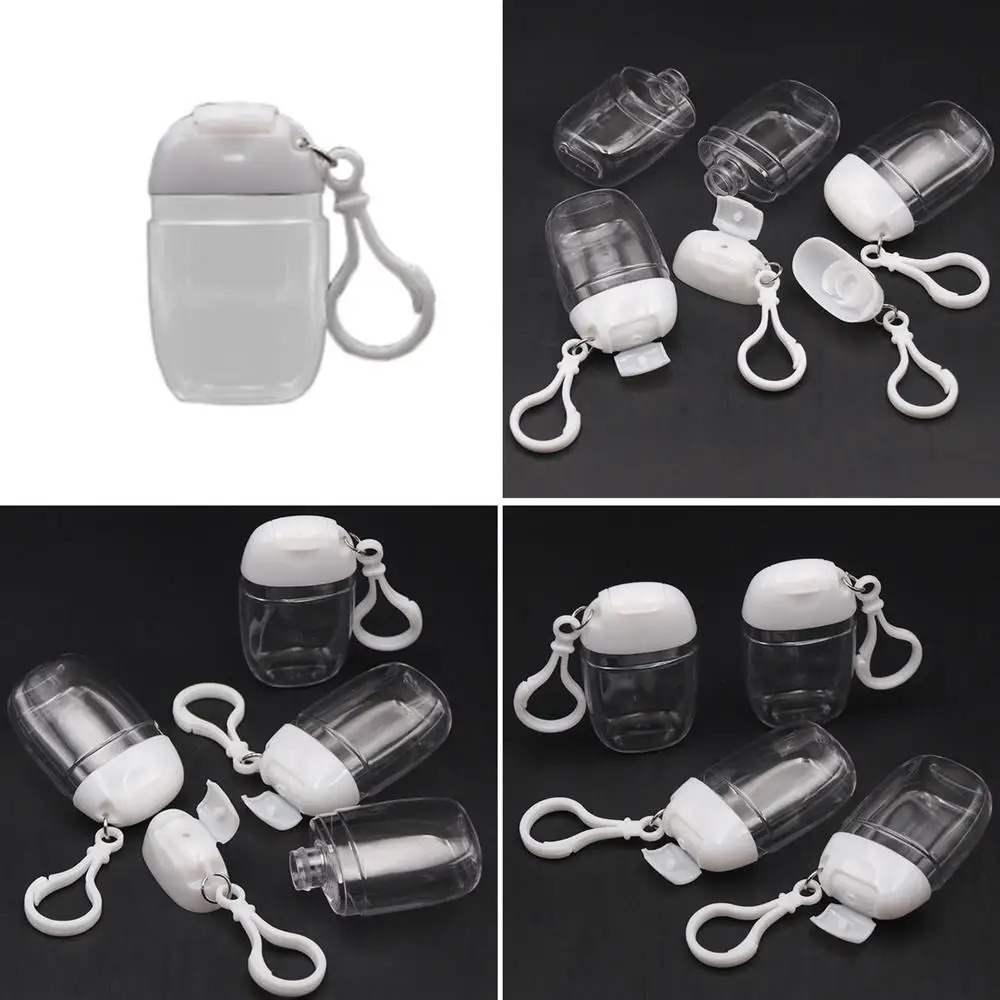 

30ml Empty Hand Sanitizer Travel Small Size Holder Hook Keychain Carriers Flip Cap Reusable Portable Empty Bottles