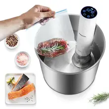 Kwaxio Медленная Плита вакуумная Slow Sous Vide плита для готовки 1000 Вт Мощный погружной циркулятор-Wi-Fi приложение умный контроль таймер дисплей