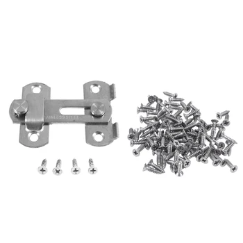 

1Set Hasp Latch METAL Hasp Latch Lock Sliding Door Lock for Window Cabinet Fitting & 100X Stainless Steel Flat Head Phillips Sel