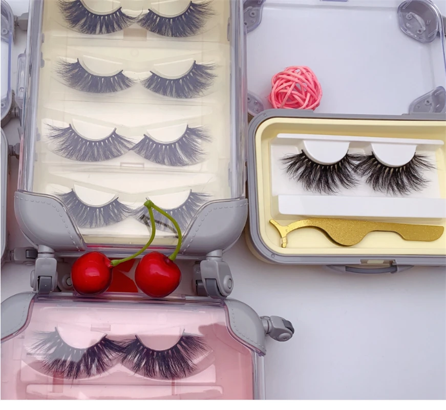 wholesale 2020 new hot Mini Luggage lash packing 25mm real mink eyelash box false strip eyelashes with custom logo label makeup wholesale 2020 new hot Mini Luggage lash packing 25mm real mink eyelash box false strip eyelashes with custom logo label makeup