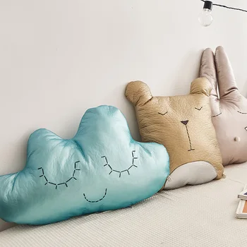 

Lovely Back Pillow Neck Support Cute PU Cartoon Pillows Cloud Bunny Bear Drop Cushions Home Room Cafe Holiday New Year Decor