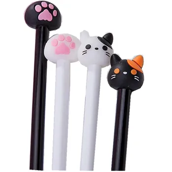 

48pcs/lot lovely two color choice cats and paw prints image writing stationery Gel Pen Wholesale