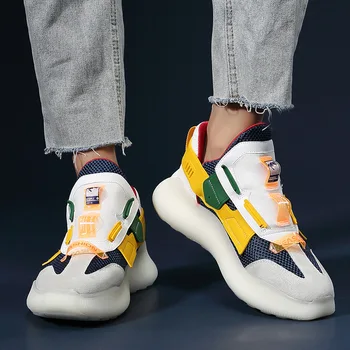 

Men's Chunky Hip Hop Sneakers Dad Shoe High Platform Shoes Off Classic Kanye White Sneakers Tenis Masculino Dropshiping