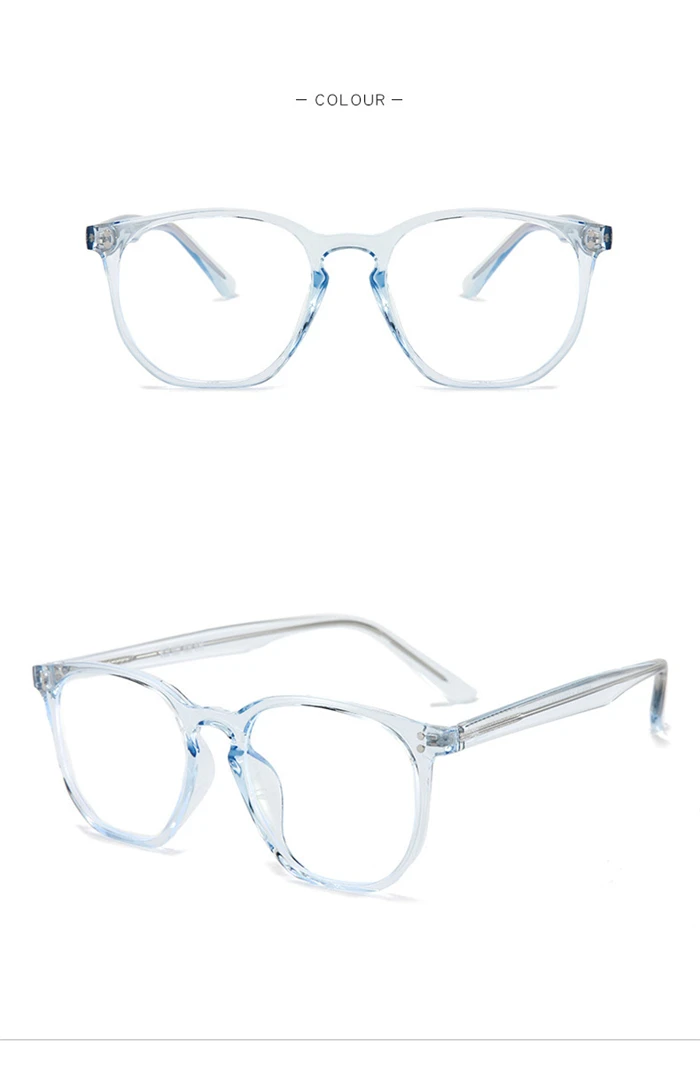 Blau Licht Proof Polygon Myopie Gläser Mit Grad TR90 Transparent Grau Rahmen Rezept Brille 0-0,5-0,75 Zu-6,0 – Detail 10