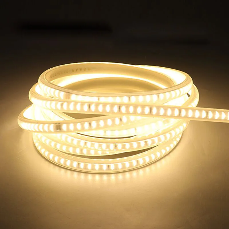 

High Brightness 220V LED Strip 2835 60leds/m IP65 Waterproof Flexible LED Light Tape Outdoor Kitchen Garden Lamp Tape with EU Plug 1M/2M/3M/8M/9M/10M/15M