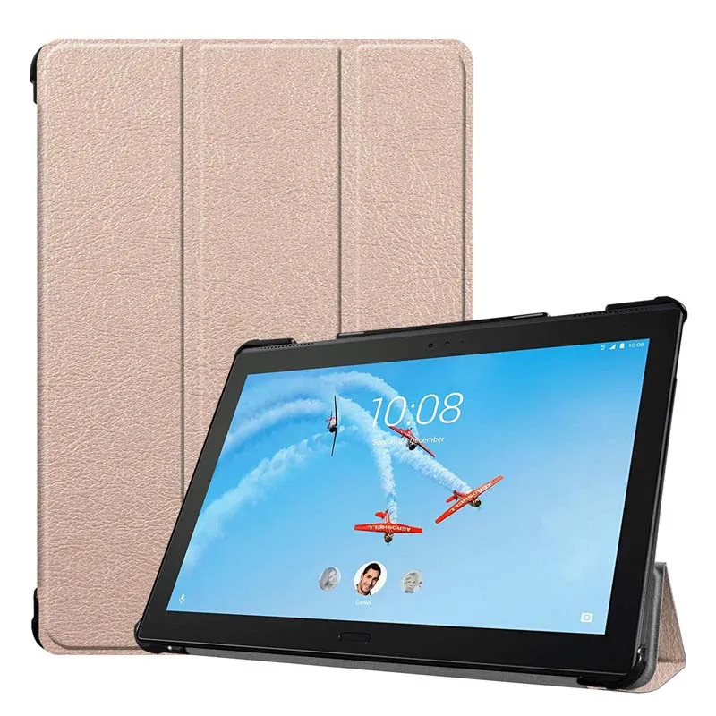 

Arrival Slim Hard Case for Lenovo Tab M10 TB-X605F 2018 Release Tablet 3 Fold Magnetic Stand Cover for M10 X605 10.1 Inch KS0439