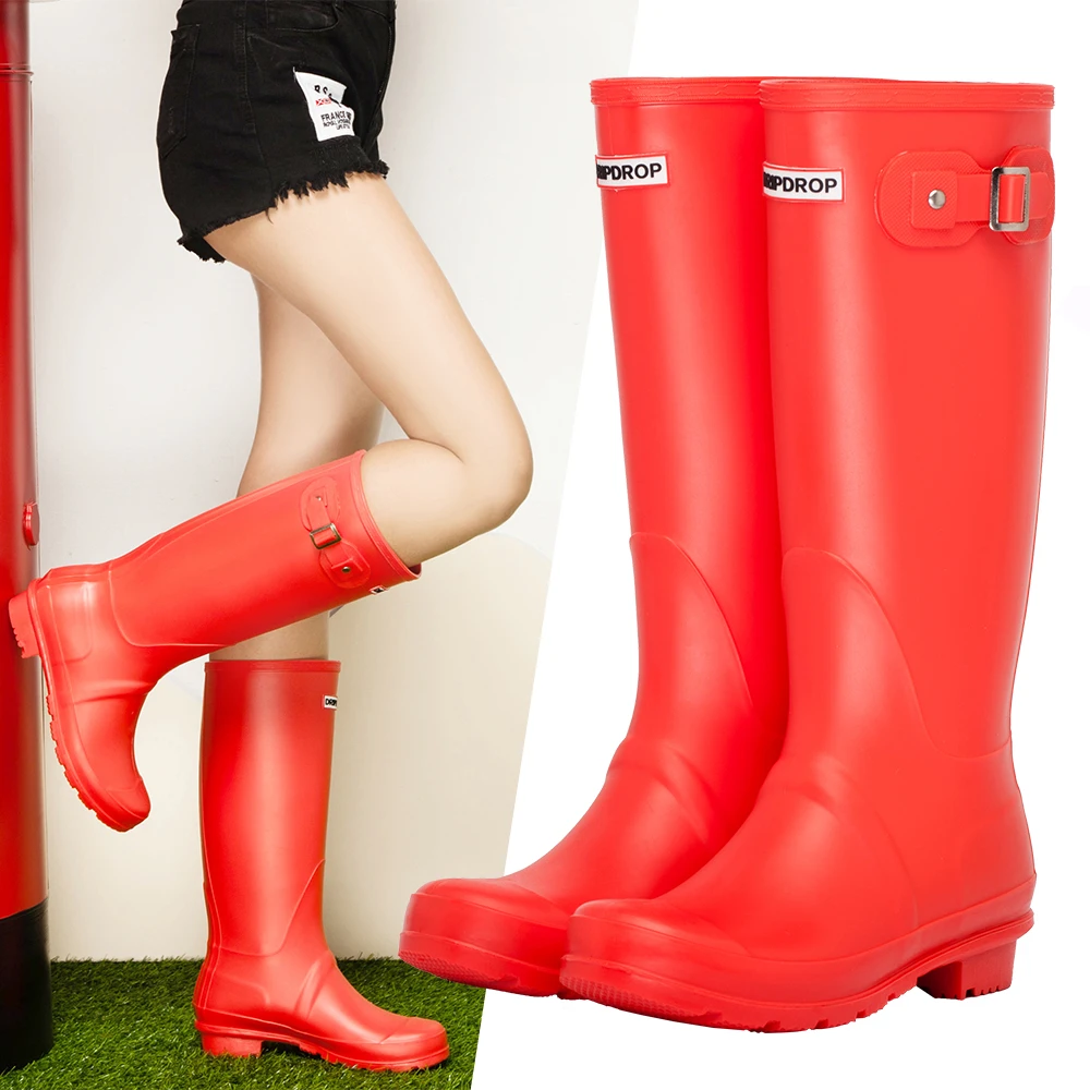 Dripdrop Botas de lluvia originales para mujer botas de agua Wellies Girls Wellington botas de rodilla alta|Botas hasta rodilla| -