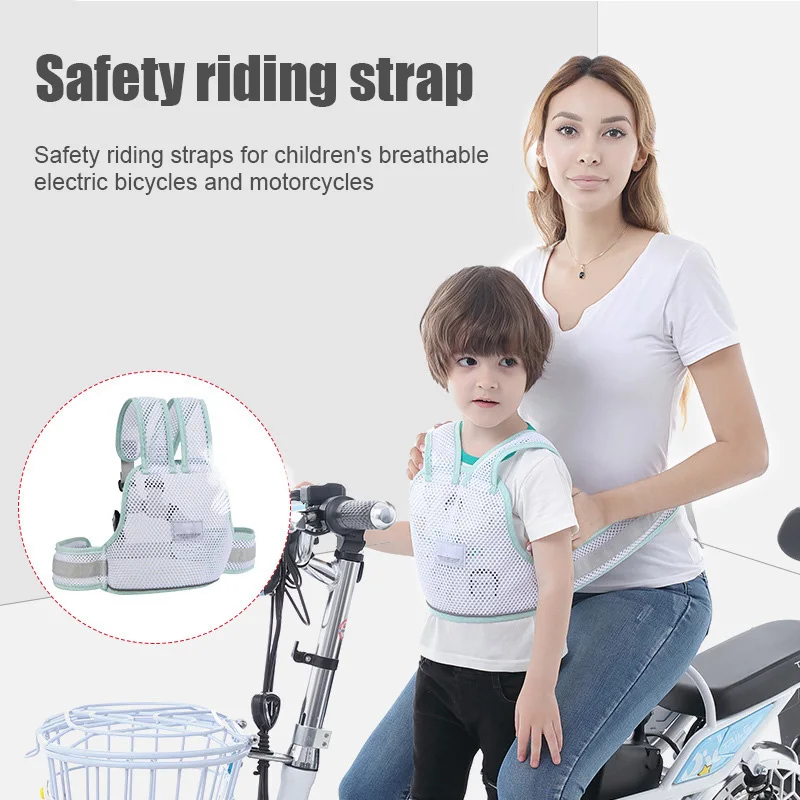 

Children Safety Belt Back Strap Motorcycle Seat Harness Adjustable Breathable for Cycling FOU99