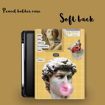 

Portrait stone Pencil holder case Flip Cover For iPad 6th 7th 2018 Pro 9.7 11 air 10.5 12.9 10.2 2020 Mini3 4 5 2019 Tablet Case