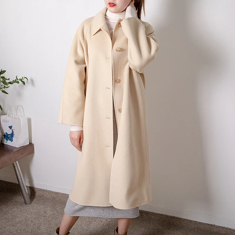Beige Yellow Весенне-осеннее шерстяное пальто женская одежда двухсторонняя шерстяная куртка женское корейское шерстяное пальто Abrigo Mujer F060 YY2076 - Цвет: Beige Yellow