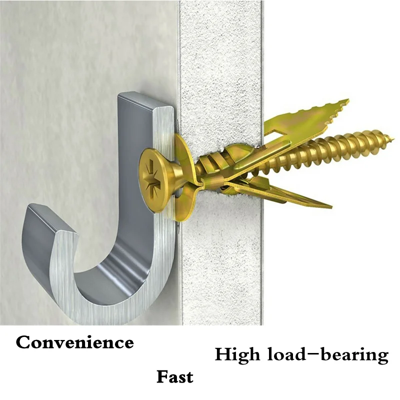 100set drywall anchor kit Plasterboard anchor with screws Home self-drilling hammer in drywall anchor kit for Sheetrock screw holes nail hand