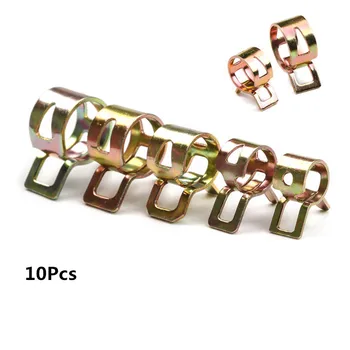 

10Pcs/lot Spring Band Type Fuel Vacuum Hose Silicone Pipe Tube Clamp Clip 6/7/8/9/10/11/12/13/14/15mm Steel Zinc Plated Clamps