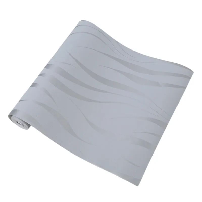 

stripe wave Non-woven Background wallpaper Silvery Gray