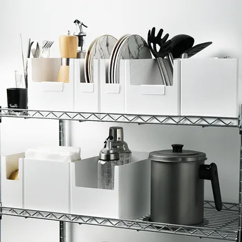 

Desktop Storage Box Plastic Kitchen Refrigerator Tableware Sorting Daily Necessities