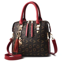 Elegant PU Leather Handbag with Tassel Design - Luxury Shoulder Tote - 24x13x23cm (Winered)