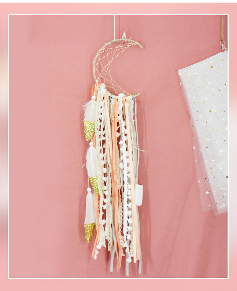 New Style Creative Moon Dreamcatcher Small Night Lamp GIRL'S Heart Room Decorative Pendant Best Friend Birthday Gift