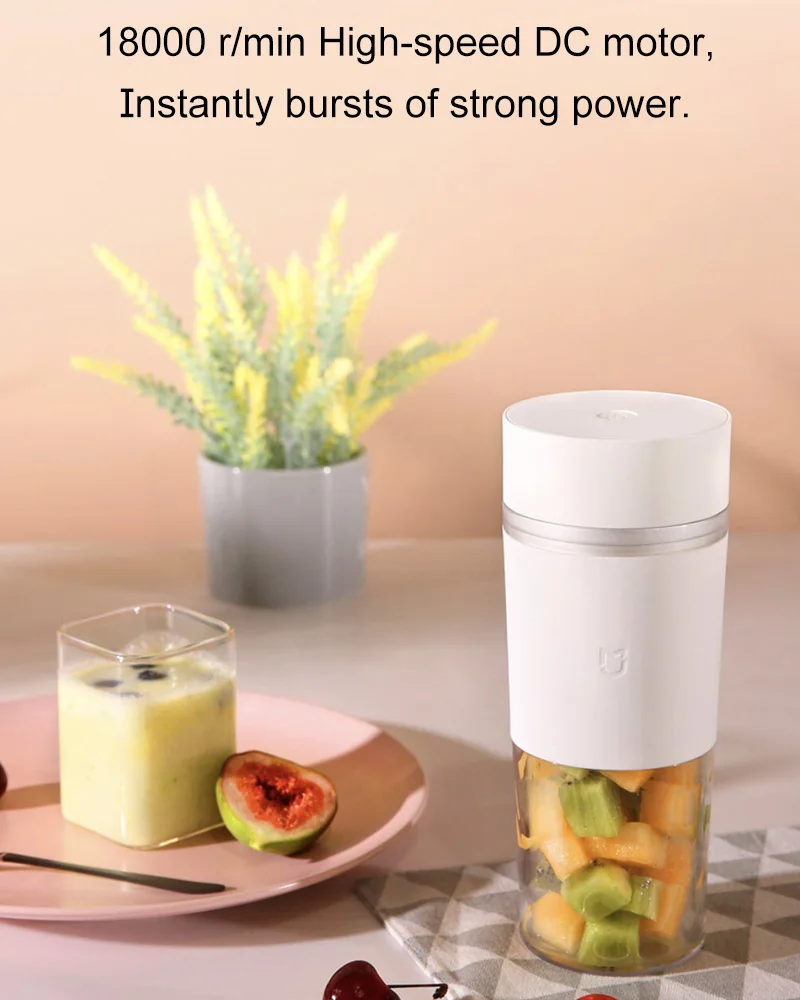 Xiaomi Mijia 300ML Mini Juice Blender Portable USB-C Charge Juicer Fruit Cup Food Processor Electric Kitchen Mixer Quick Juicing
