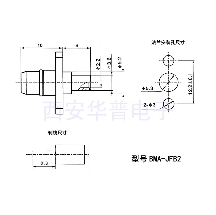 BMA-JFB2 коаксиальный разъем BMA мужской 18 г фланец монтажа RF разъем для 086 кабель