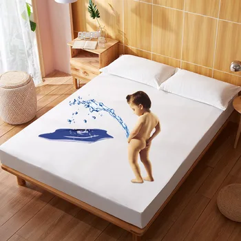 

1/2Pc Waterproof Mattress Protector Pad Cover Bed Fitted Sheet Linen Cover Solid White Blue Coffee Home Hotel Bedclothes Textile