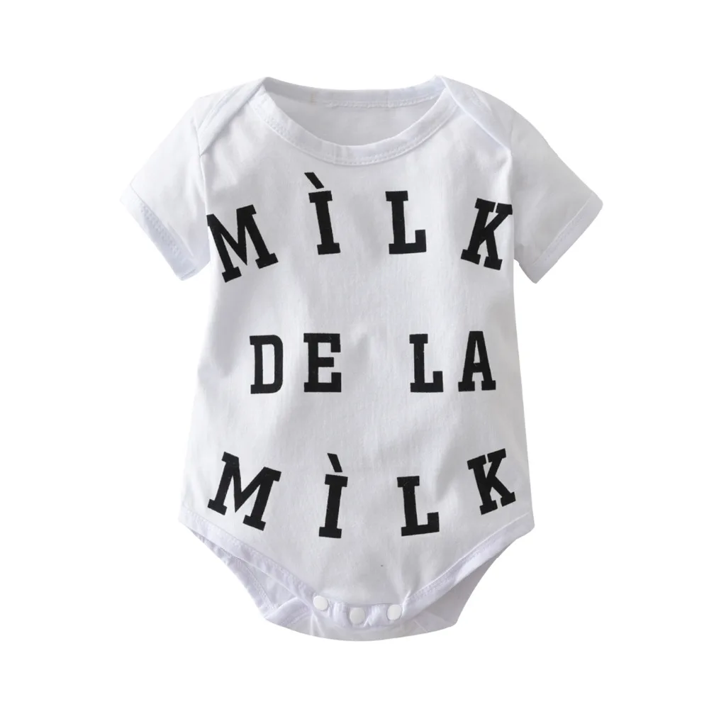 Комбинезон детский с коротким рукавом 100% хлопок надписью|boy girl clothes|baby rompers newbornshort
