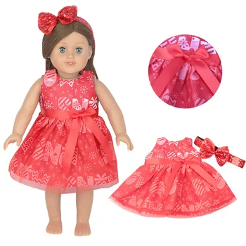 

New Christmas dress For 18 Inch American Doll 40-43cm Girl Clothes Accessories Baby Doll Christmas Halloween Gift