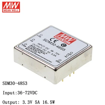 

MEAN WELL SDM30-48S3 DC-DC Regulated Single Output Converter 36-72V DC to 3.3V DC 5A 16.5W Module type Switching Power Supply