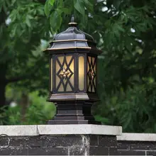 Европейский столбик, настенный светильник, наружное водонепроницаемое заграждение лампа-колонна, наружный внутренний двор, квадратная вилла, садовая лампа