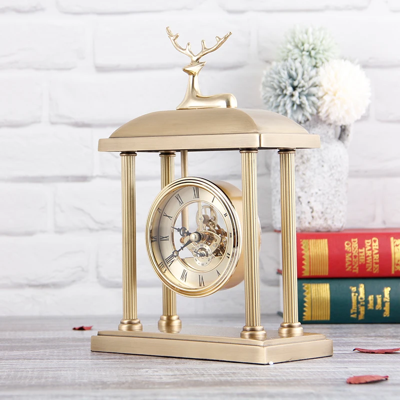Creative Metal Clock with Deer Living Room TV Cabinet Desk Decoration Creative Desk Clock Ornaments Deer Clock Best Gift Creative Metal Clock with Deer Living Room TV Cabinet Desk Decoration Creative Desk Clock Ornaments Deer Clock Best Gift
